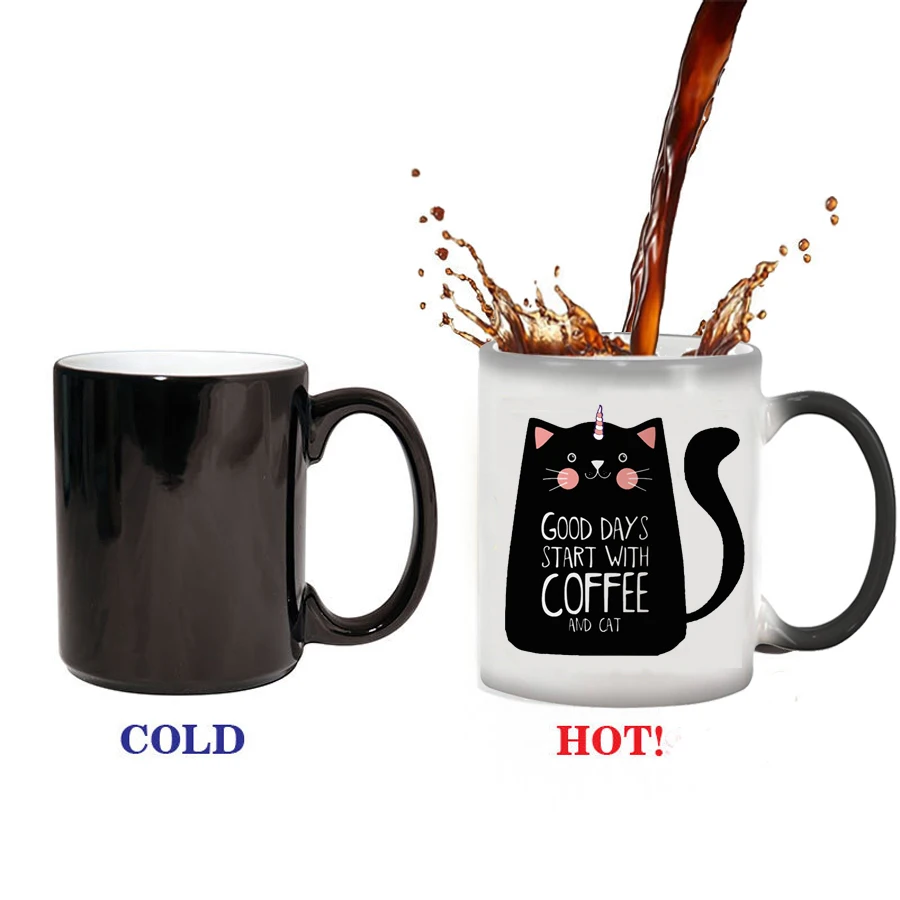 330ml Cute Cat Magic Mug Temperature Color Changing Chameleon Mugs Heat Sensitive Cup Coffee Tea Milk Mug Novelty Gifts
330ml Cute Cat Magic Mug Temperature Color Changing Chameleon Mugs Heat Sensitive Cup Coffee Tea Milk Mug Novelty Gifts