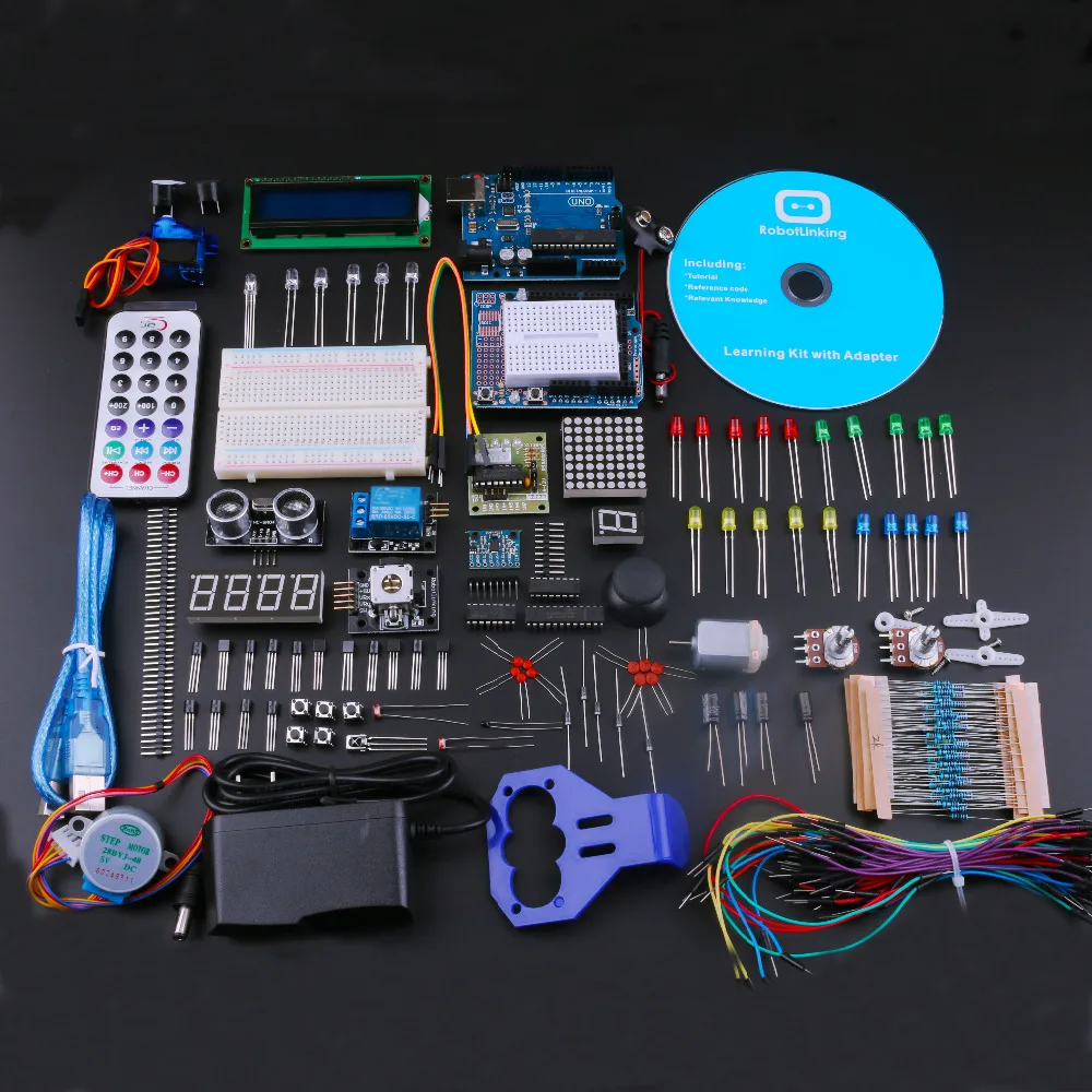 UNO Project DIY Starter Kit for Arduino with Tutorial, 5V Relay, Power Supply Module, Motor
UNO Project DIY Starter Kit for Arduino with Tutorial, 5V Relay, Power Supply Module, Motor