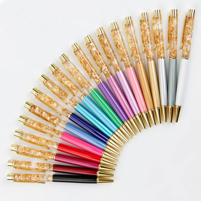 Gold Foil Pen Pink Luxury Ballpoint Pen Metal Flow Oil Crystal Copper Rotating Ball Pen High-grade Stationery Gift School Supply
Gold Foil Pen Pink Luxury Ballpoint Pen Metal Flow Oil Crystal Copper Rotating Ball Pen High-grade Stationery Gift School Supply