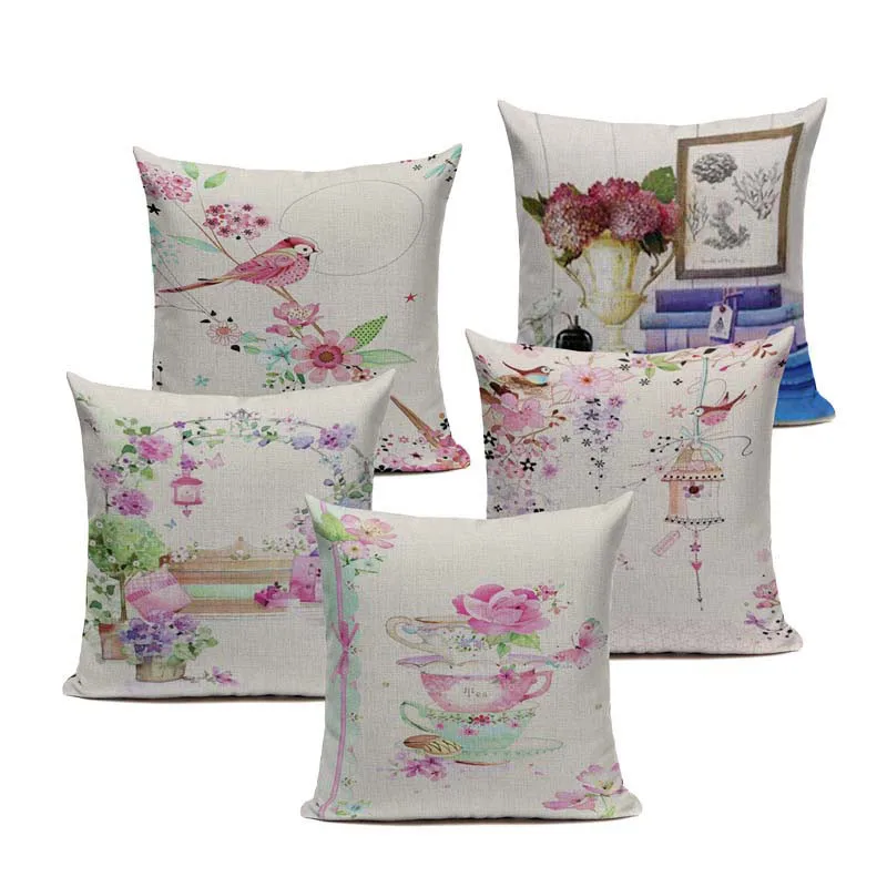 Vintage Flowers Pillow Cover Cushion Cover Linen Cotton Throw Pillows Cute Bird Home Decor Pillow case Pillowsham
Vintage Flowers Pillow Cover Cushion Cover Linen Cotton Throw Pillows Cute Bird Home Decor Pillow case Pillowsham