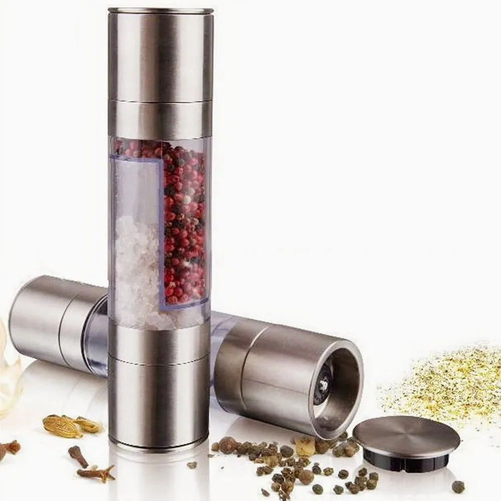 Stainless Steel Manual Pepper Mill Spice Grinder 2 in 1 Salt Pepper Grinder Kitchen Tools Grinding Cooking Restaurants
Stainless Steel Manual Pepper Mill Spice Grinder 2 in 1 Salt Pepper Grinder Kitchen Tools Grinding Cooking Restaurants