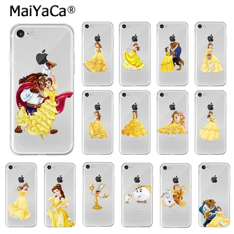 Мягкий чехол из ТПУ MaiYaCa Beauty and Beast Belle Princess для iPhone X XS MAX 6 6S 7 7plus 8 8Plus 5 5S