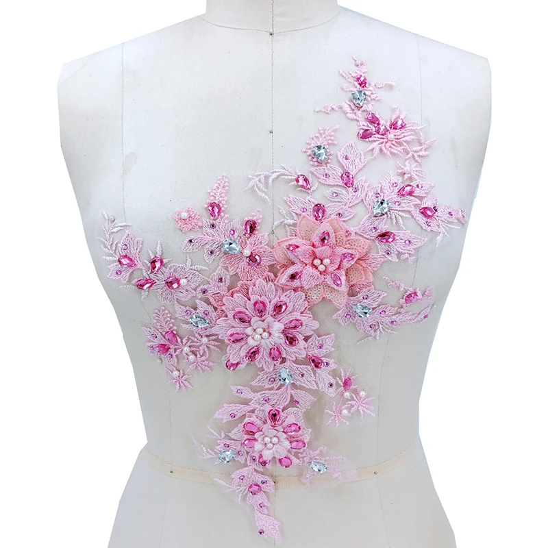 1 Piece 3D Flower Embroidery Beaded Lace Applique Crystal Lace Trim Dress Fabrics Material Pink Navy Purple Red Color DIY
1 Piece 3D Flower Embroidery Beaded Lace Applique Crystal Lace Trim Dress Fabrics Material Pink Navy Purple Red Color DIY