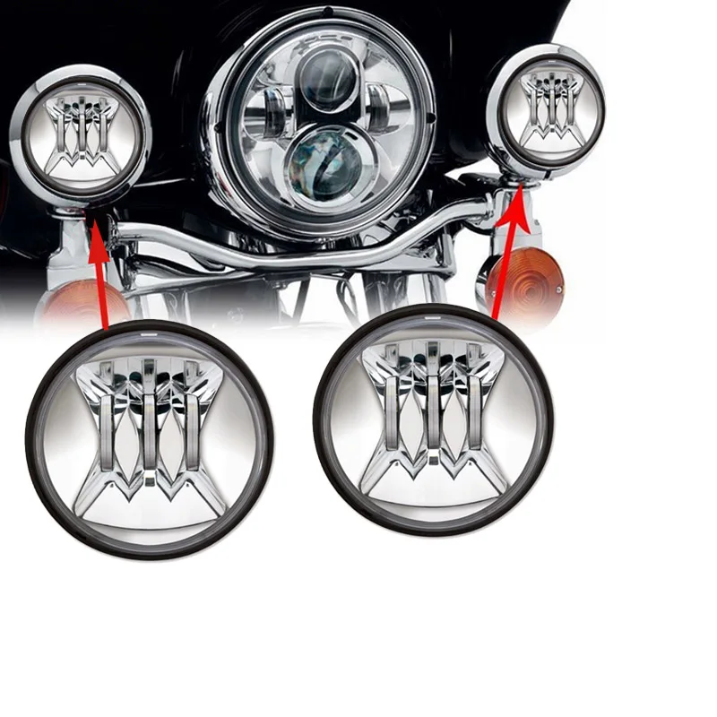 2 PC 4.5" Inch Black Chrome Led Fog Light Passing Lamp Fit MotorcycleStreet Glide Touring Road king Part series
2 PC 4.5" Inch Black Chrome Led Fog Light Passing Lamp Fit MotorcycleStreet Glide Touring Road king Part series