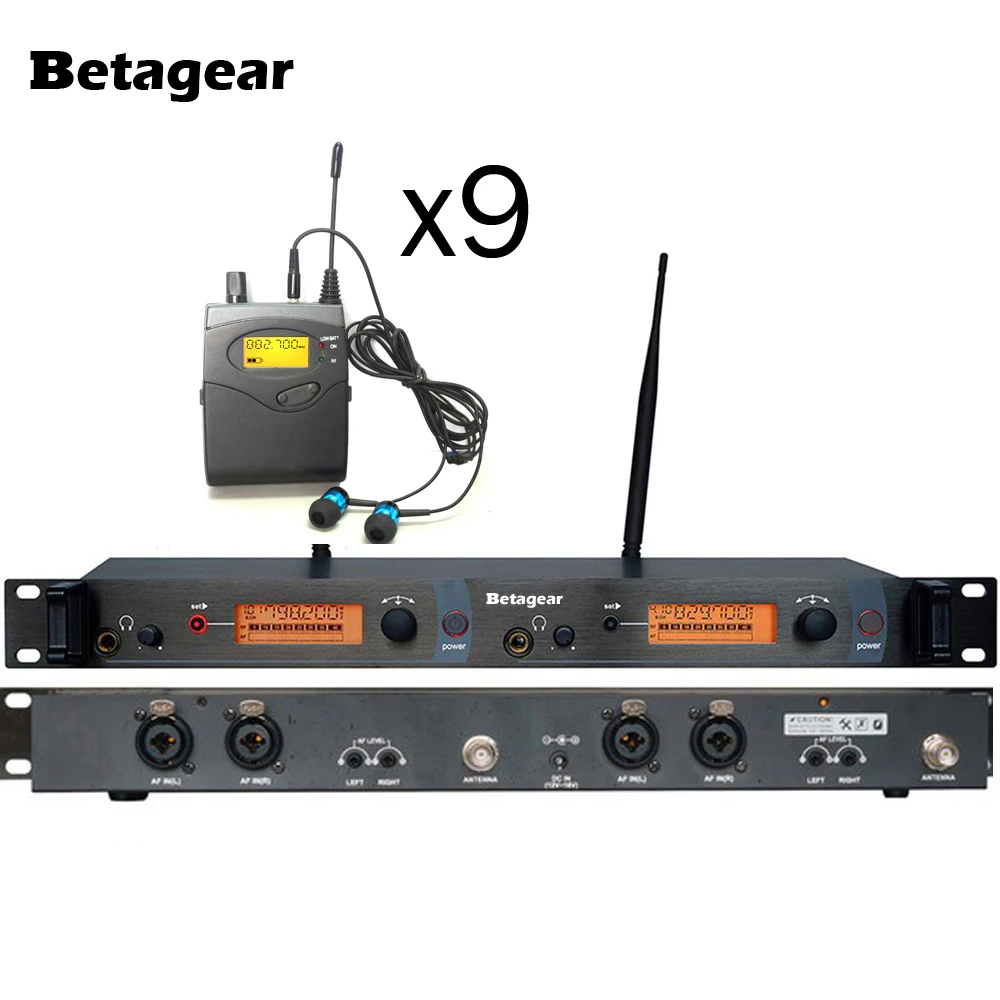Betaggear UHF Wireless In Ear Headphone Stage Monitor System with 9 Receivers for Stage Performance Selectable Audio Frequency
Betaggear UHF Wireless In Ear Headphone Stage Monitor System with 9 Receivers for Stage Performance Selectable Audio Frequency