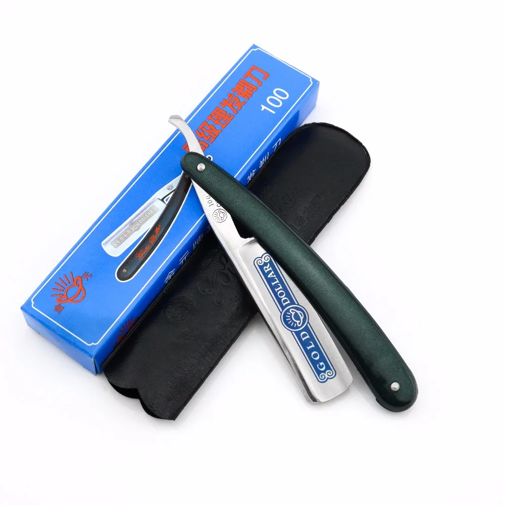 Straight Razor Folding shaving razor Gold dollar Model 100 Stainless Steel blade sharp Green handle with gift box 100PCS/LOT NEW
Straight Razor Folding shaving razor Gold dollar Model 100 Stainless Steel blade sharp Green handle with gift box 100PCS/LOT NEW