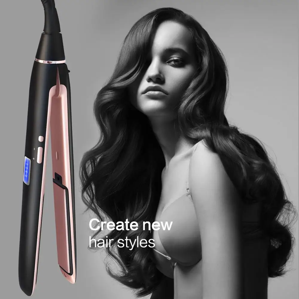 Electric Hair Straightener Ceramic Flat Iron Professional Negative Ion Hair Straightening Curling Corrugation LED Display Styler
Electric Hair Straightener Ceramic Flat Iron Professional Negative Ion Hair Straightening Curling Corrugation LED Display Styler