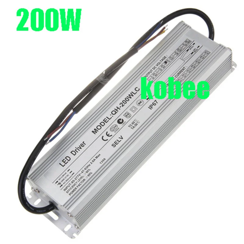 200W AC85-277V светодиодный драйвер 6000MA DC18-34V IP67 Водонепроницаемый постоянный ток для