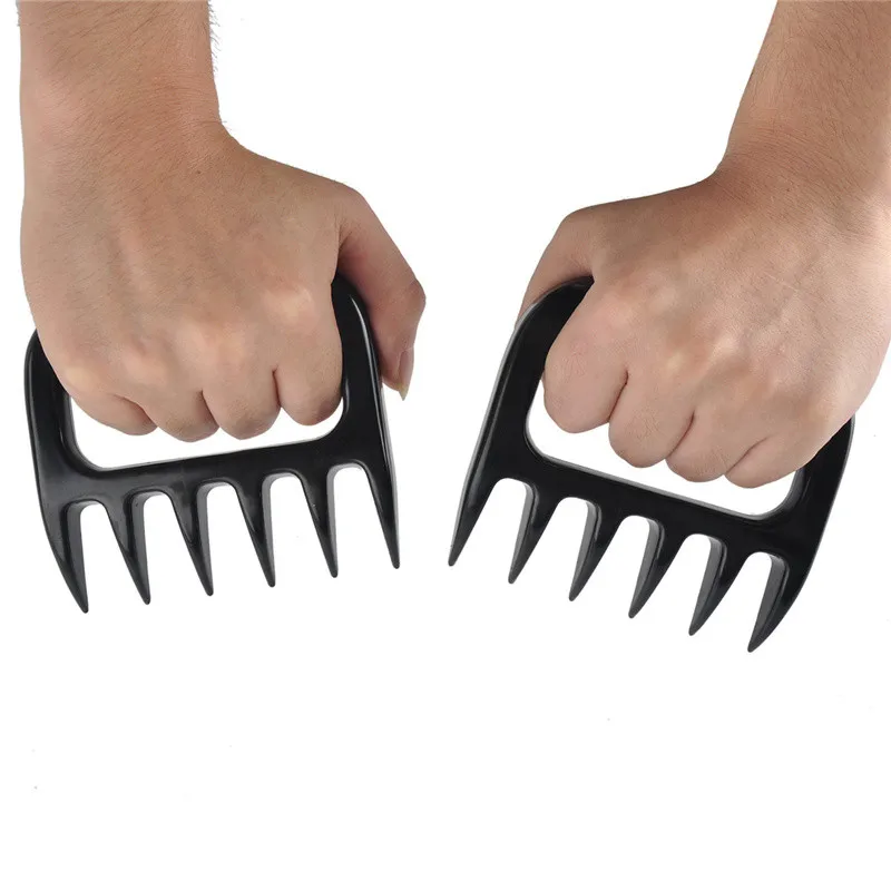 

2pcs/lot Bear Claws Barbecue Fork Manual Pull Meat Shred Pork Clamp Roasting Fork Kitchen BBQ Tools Handler Forks