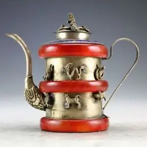 Chinese Handwork Silver Jade Carved 12 Zodiac Teapot & Lid w Monkey Garden Decoration 100% real Tibetan Silver Brassroom Art
Chinese Handwork Silver Jade Carved 12 Zodiac Teapot & Lid w Monkey Garden Decoration 100% real Tibetan Silver Brassroom Art