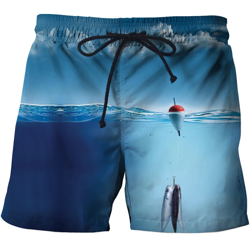 Мужские шорты для плавания Fish 3 d с принтом одежда серфинга пляжные летний