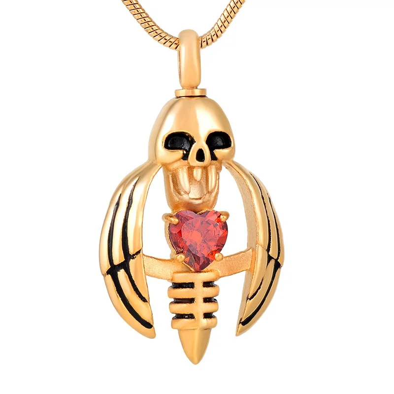 IJD9793 Flying Wings Skull Crystal Heart Cremation Souvenir Necklace for Ashes Memorial Keepsake Stainless Steel Pendant
IJD9793 Flying Wings Skull Crystal Heart Cremation Souvenir Necklace for Ashes Memorial Keepsake Stainless Steel Pendant