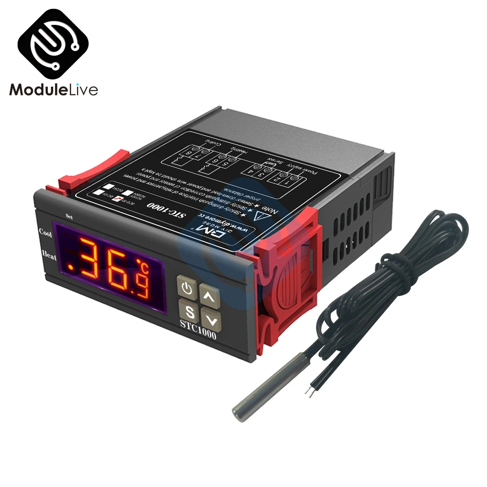 DC 12V-72V STC-1000 LED Digital Temperature Controller Control Thermoregulator Thermostat Temperature Sensor Waterproof Line
DC 12V-72V STC-1000 LED Digital Temperature Controller Control Thermoregulator Thermostat Temperature Sensor Waterproof Line