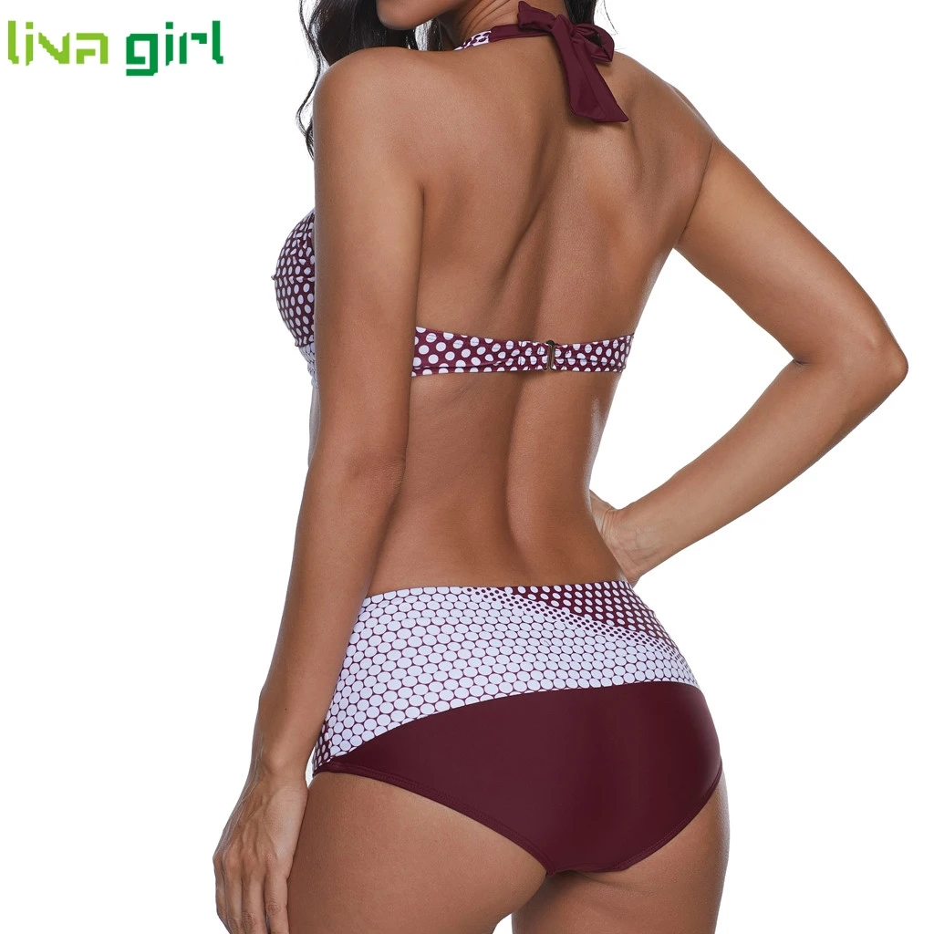 

Liva girl Polka Dots Bikinis Set Sexy Swimsuit Push Up Brazilian Bikini Suits Female Swimming Bikini Maillot De Bain Plus Size