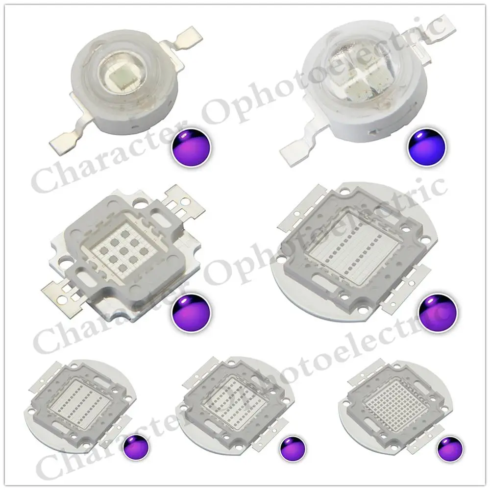 UV Purple LED Ultraviolet Bulbs Lamp Chips 365nm 375nm 380nm 385nm 395nm 400nm 405nm 3W 5W 10W 20W 30W 50W 100W High Power Ligh
UV Purple LED Ultraviolet Bulbs Lamp Chips 365nm 375nm 380nm 385nm 395nm 400nm 405nm 3W 5W 10W 20W 30W 50W 100W High Power Ligh