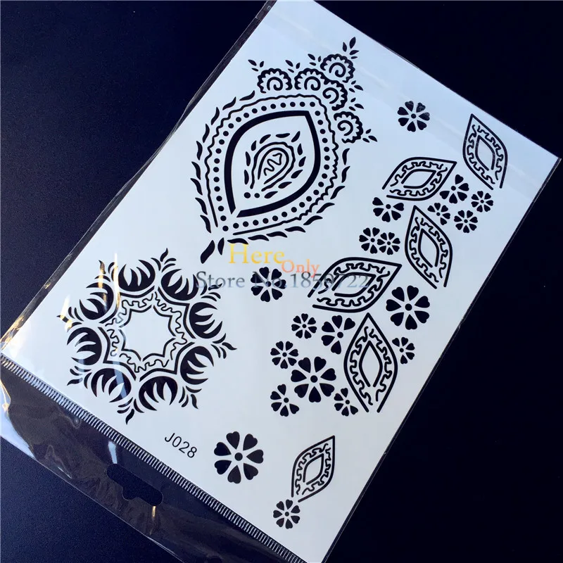 1 шт. новые черные чернила Henna Водонепроницаемый татуировки hbj28 цветок Менди