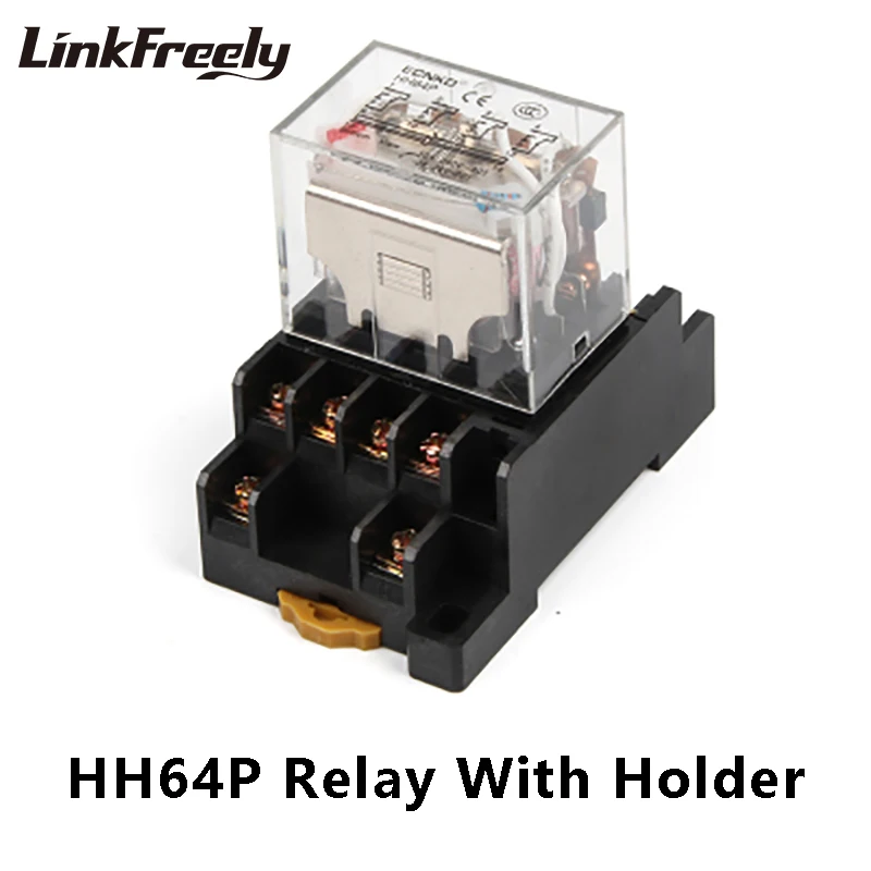 Микро электромагнитное реле катушки HH64P 10 А 14 контактов 4NO + 4NC 12 В 24 36 110 220 380