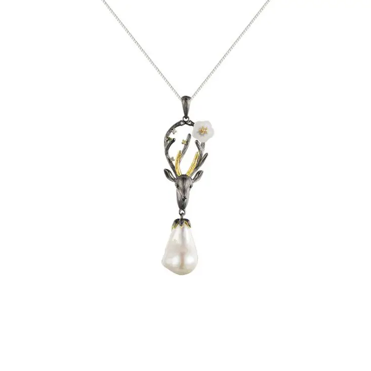 s925 Silver Baroque Elk Pearl Pendant Vintage Freshwater Pearl Pendant Woman's Pendant
s925 Silver Baroque Elk Pearl Pendant Vintage Freshwater Pearl Pendant Woman's Pendant