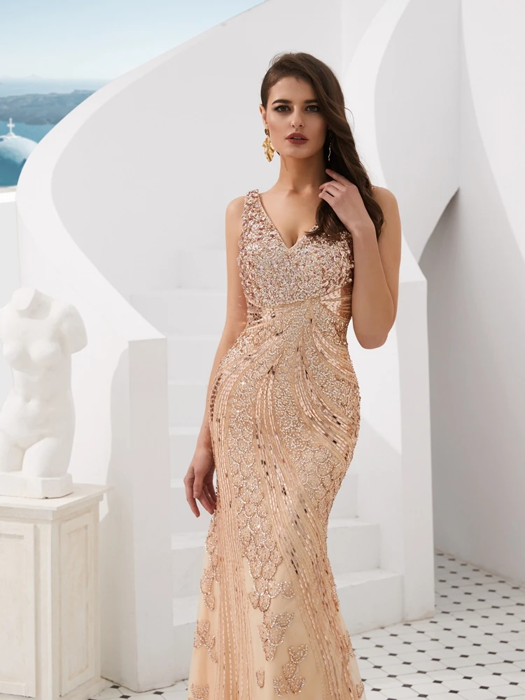 2019 Sexy Crystal V-neck Evening Dress Sleevekess Crystals Woman Party Dresses backless Grap Beaded Dresses Robe De Soiree
2019 Sexy Crystal V-neck Evening Dress Sleevekess Crystals Woman Party Dresses backless Grap Beaded Dresses Robe De Soiree