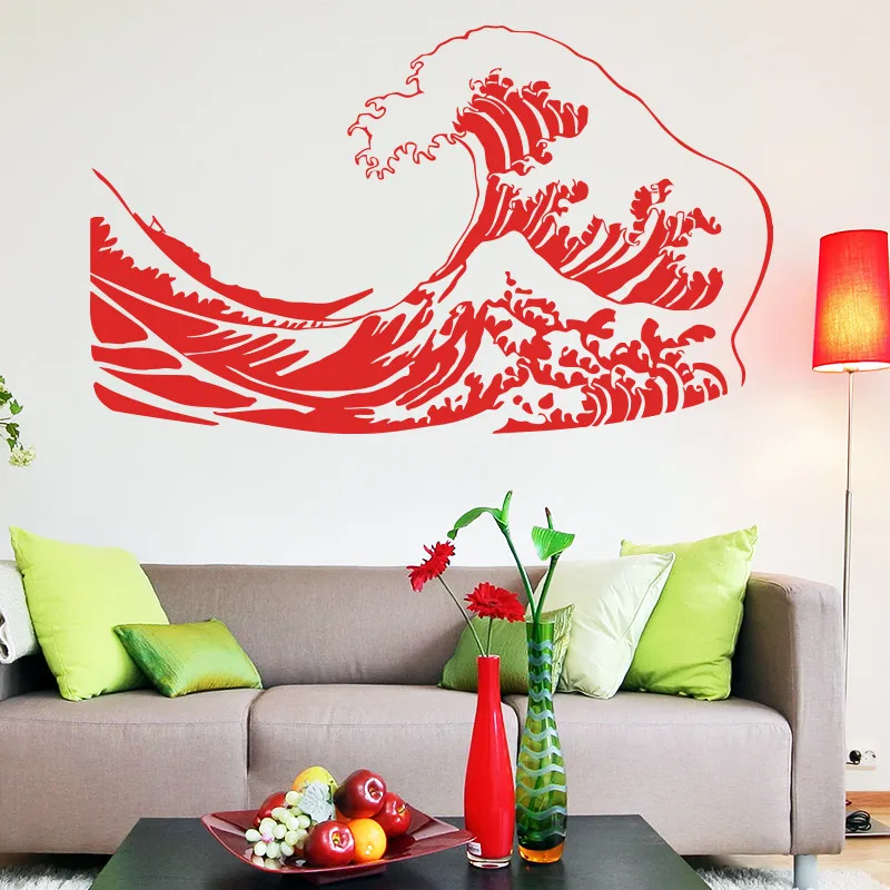 Новый Дизайн 2016 года художественные настенные наклейки большая волна канава