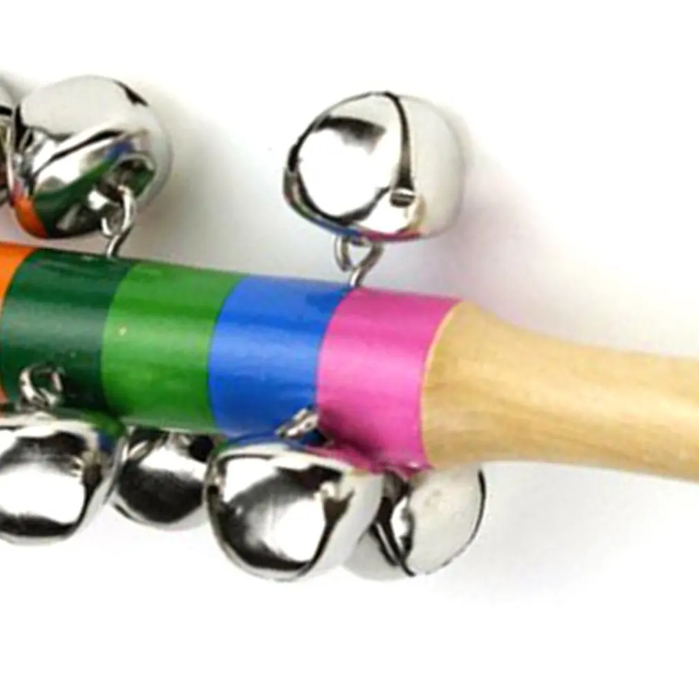 Baby Rattle Ring Wooden Handbell Toys Musical Instruments 0-12 Months Colorful Music Education Toy | Игрушки и хобби