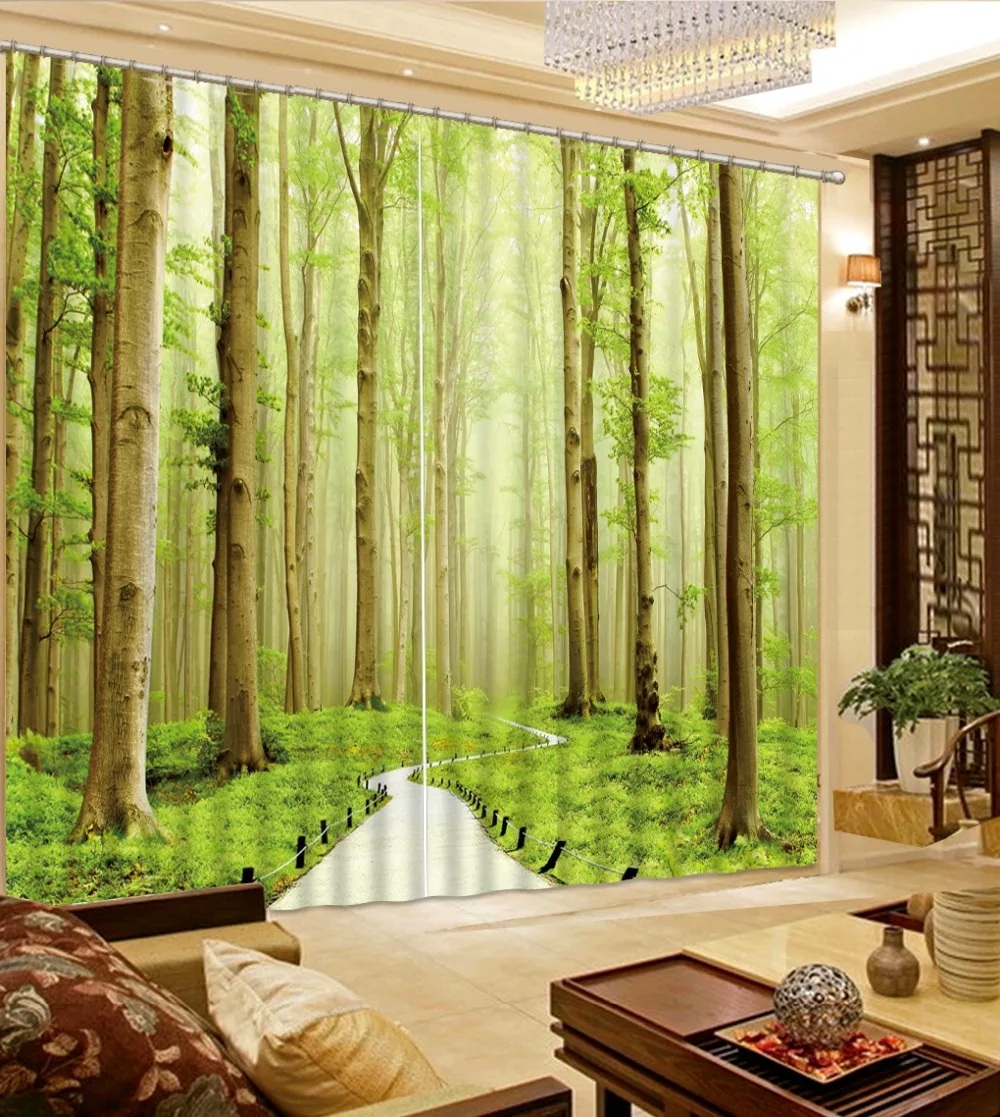 Photo Customize size Fashion Customized green forest curtains exterior house decor 3d curtains
Photo Customize size Fashion Customized green forest curtains exterior house decor 3d curtains