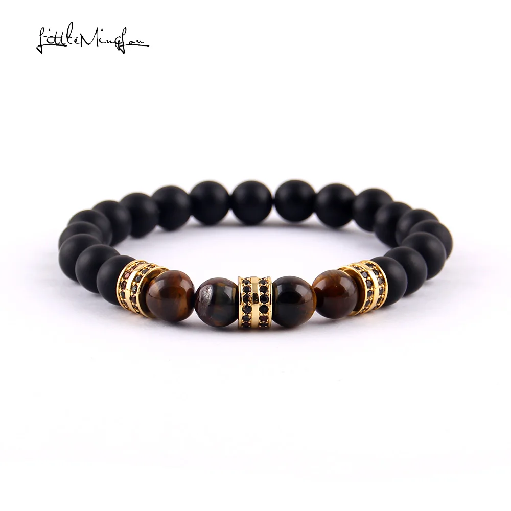 Little MingLou 8mm Matte black Beads men bracelet Pave CZ Double Round Charm Bracelets & Bangles for men Luxury Jewelry
Little MingLou 8mm Matte black Beads men bracelet Pave CZ Double Round Charm Bracelets & Bangles for men Luxury Jewelry