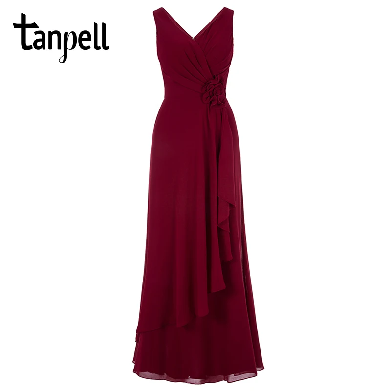 Tanpell v neck evening dress burgundy floor length sleeveless a line gown women flowers pleats formal party long evening dresses
Tanpell v neck evening dress burgundy floor length sleeveless a line gown women flowers pleats formal party long evening dresses