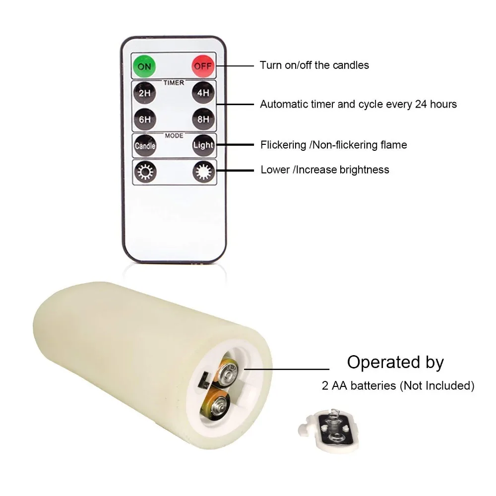 Pack of 6 Remote Paraffin Wax Flameless Candles,Yellow Light 3 inch Timer Battery Pilllar For Valentine,Battery not included
Pack of 6 Remote Paraffin Wax Flameless Candles,Yellow Light 3 inch Timer Battery Pilllar For Valentine,Battery not included