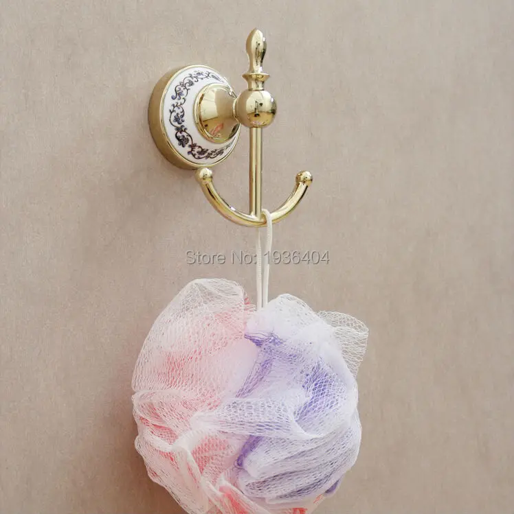 Golden Finish Chrome Brass Cloth Hooks Wall Mounted Antique Brass with Porcelain towel Robe Hooks H010
Golden Finish Chrome Brass Cloth Hooks Wall Mounted Antique Brass with Porcelain towel Robe Hooks H010