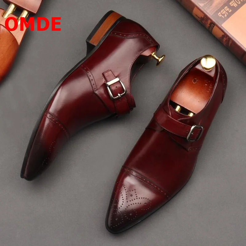 OMDE Pointed Toe Real Leather Shoes Brogue Buckle Slip On Formal Shoes Men Dress Shoes Luxury Men's Flats Loafers Office Shoes
OMDE Pointed Toe Real Leather Shoes Brogue Buckle Slip On Formal Shoes Men Dress Shoes Luxury Men's Flats Loafers Office Shoes