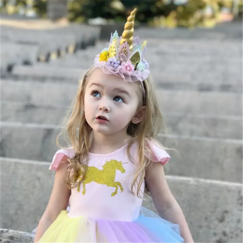 Newborn Elastic Unicorn Headband Birthday Lace Flower Crown Kids Tiara Hair Bands Headwear Glittery Lovely Kids Hair Accessories
Newborn Elastic Unicorn Headband Birthday Lace Flower Crown Kids Tiara Hair Bands Headwear Glittery Lovely Kids Hair Accessories