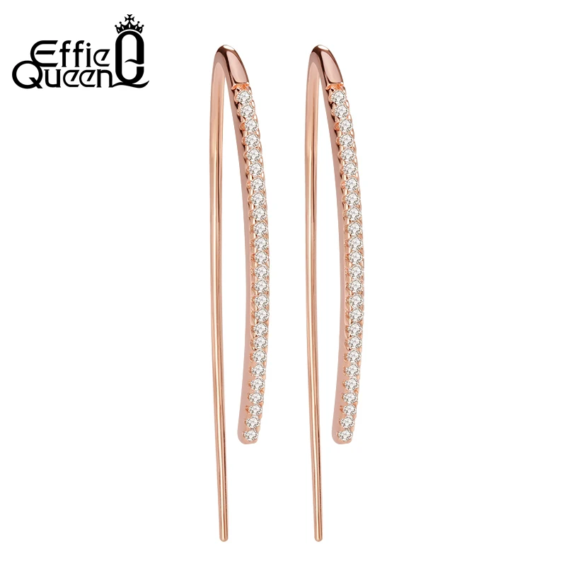 Effie Queen Wholesale Lovely Crystal Silver Color Dangle Hanging Earrings Trendy Line Earring Micro Zircon Paved Jewelry DE121
Effie Queen Wholesale Lovely Crystal Silver Color Dangle Hanging Earrings Trendy Line Earring Micro Zircon Paved Jewelry DE121