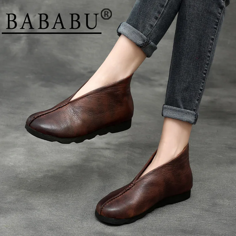 BABABU Brand Genuine Leather Women Leather Shoes Retro Style Women Flats Shoes Slip-on Women Casual Shoes Handmade Ladies Shoes
BABABU Brand Genuine Leather Women Leather Shoes Retro Style Women Flats Shoes Slip-on Women Casual Shoes Handmade Ladies Shoes
