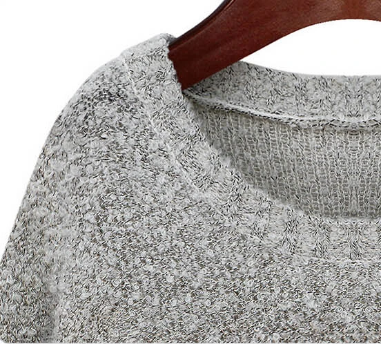 2014 autumn winter fashion owl batwing long sleeve knitted sweater womens loose pullover sweaters plus size black gray | Женская одежда