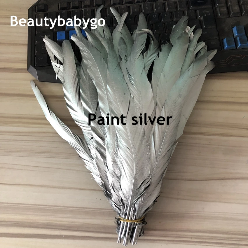 Wholesale 100PCS 30-35CM Natural Silver Paint Rooster tail Feathers For Decoration Craft Feather Christma Diy Pheasant Feather
Wholesale 100PCS 30-35CM Natural Silver Paint Rooster tail Feathers For Decoration Craft Feather Christma Diy Pheasant Feather