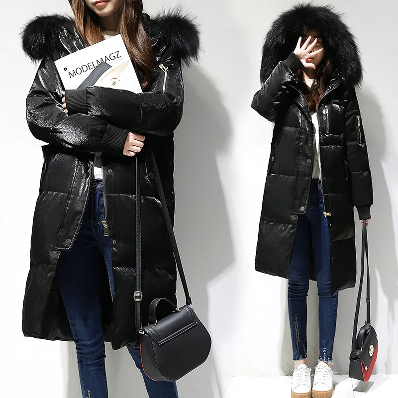 Fashion Winter Big Fur Collar Down Jacket Women Hooded White Duck Down Long Parkas Coat Female Slim Snow Outerwear
Fashion Winter Big Fur Collar Down Jacket Women Hooded White Duck Down Long Parkas Coat Female Slim Snow Outerwear