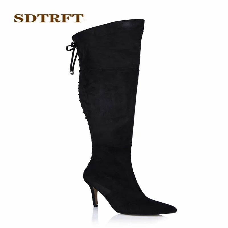 SDTRFT Spring Autumn Sexy cosplay Stilettos 10cm thin heels Over The Knee boots Cross strap shoes Woman Botas Pointed Toe pumps
SDTRFT Spring Autumn Sexy cosplay Stilettos 10cm thin heels Over The Knee boots Cross strap shoes Woman Botas Pointed Toe pumps