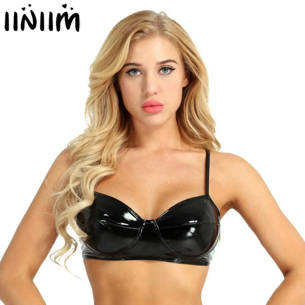 iiniim Womens Lingerie Wetlook Costumes Parties Bra Tops Wire-free No Pad Bra Top for Raves Dances Sexy Ladies Night Clubwear
iiniim Womens Lingerie Wetlook Costumes Parties Bra Tops Wire-free No Pad Bra Top for Raves Dances Sexy Ladies Night Clubwear