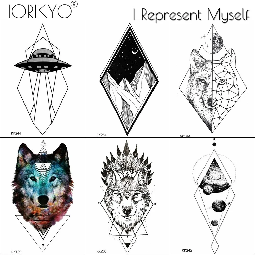 IORIKYO Geometric Adults Tattoo Stickers Women's Fashion Galaxy Wolf Waterproof Tatoos Men Moon Arm Old School Tattoo Supplies
IORIKYO Geometric Adults Tattoo Stickers Women's Fashion Galaxy Wolf Waterproof Tatoos Men Moon Arm Old School Tattoo Supplies