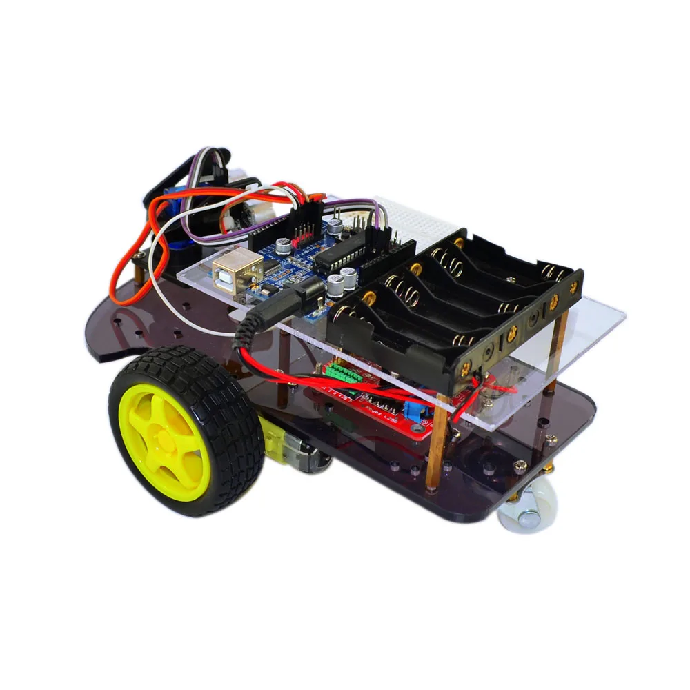 Интеллектуальное отслеживание автомобиля DIY 2WD робот шасси HC SR04 ультразвуковой