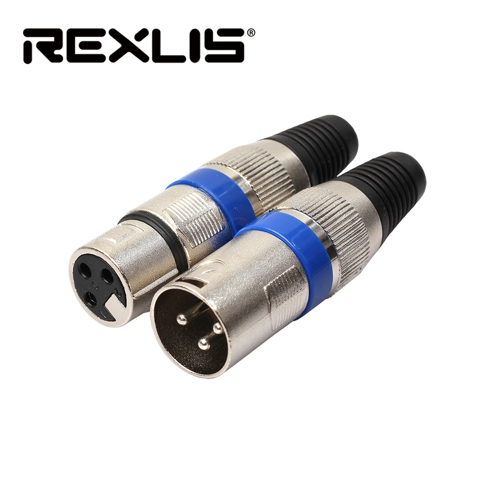REXLIS 1 пара/5 пар XLR 3 контактный штекер + гнездовой разъем Микрофон MIC Аудио