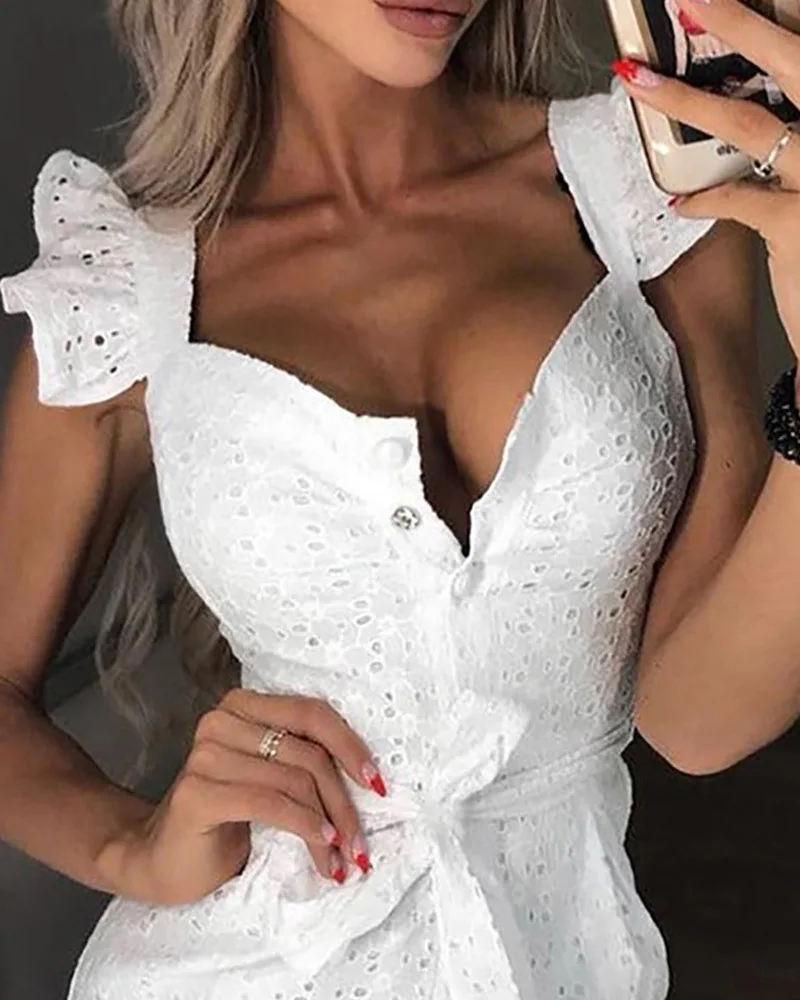 White Lace Cotton Embroidery Women Dress Ruffles Butterfly Sleeve Buttons Bodycon Dress Ladies Sexy Party Long Dress
White Lace Cotton Embroidery Women Dress Ruffles Butterfly Sleeve Buttons Bodycon Dress Ladies Sexy Party Long Dress