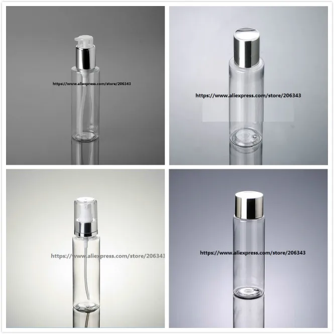 120ML transparent plastic PET bottle with silver lid/silver pump for lotion/emulsion/foundation/serum/water/toilet skin care
120ML transparent plastic PET bottle with silver lid/silver pump for lotion/emulsion/foundation/serum/water/toilet skin care