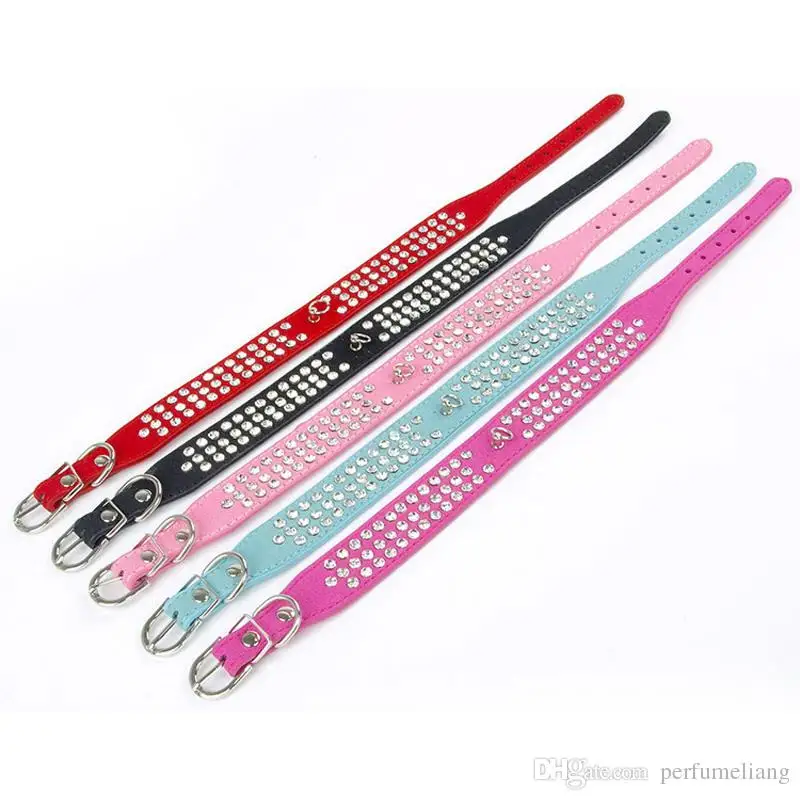 (6 Colors Mixed) Brand New suede Leather Dog Collars 3 Rows Rhinestone Dog collar diamond Cute Pet Collars 100% Quality 4 Sizes
(6 Colors Mixed) Brand New suede Leather Dog Collars 3 Rows Rhinestone Dog collar diamond Cute Pet Collars 100% Quality 4 Sizes