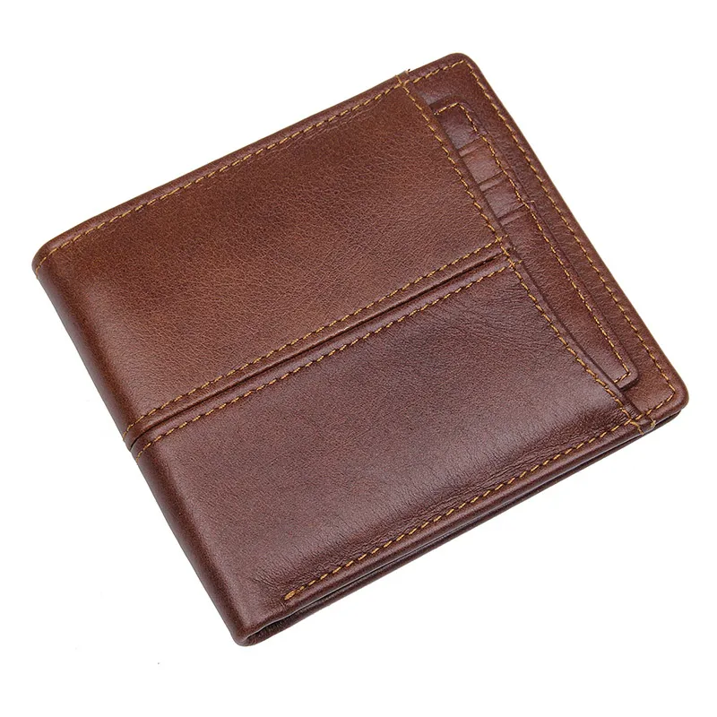 

Genuine Leather Wallet for Men RFID Blocking Stylish Excellent Wallets Travel Bifold Purse R-8107-3