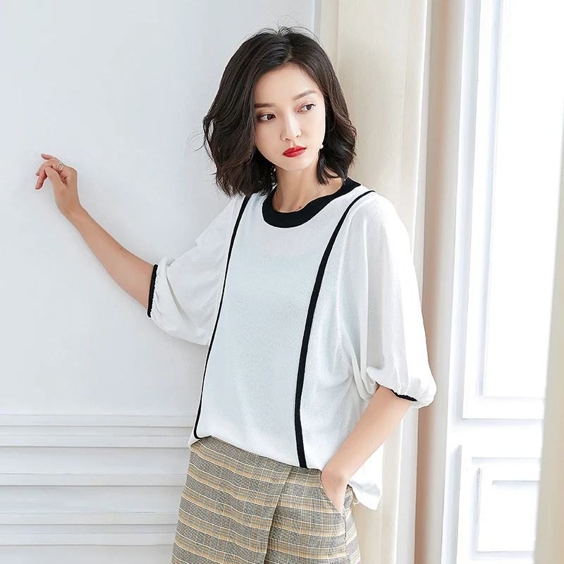 New Summer Women Batwing Sleeve Knit Blouses Elegant Lady Striped Half Sleeve Knit Shirts
New Summer Women Batwing Sleeve Knit Blouses Elegant Lady Striped Half Sleeve Knit Shirts