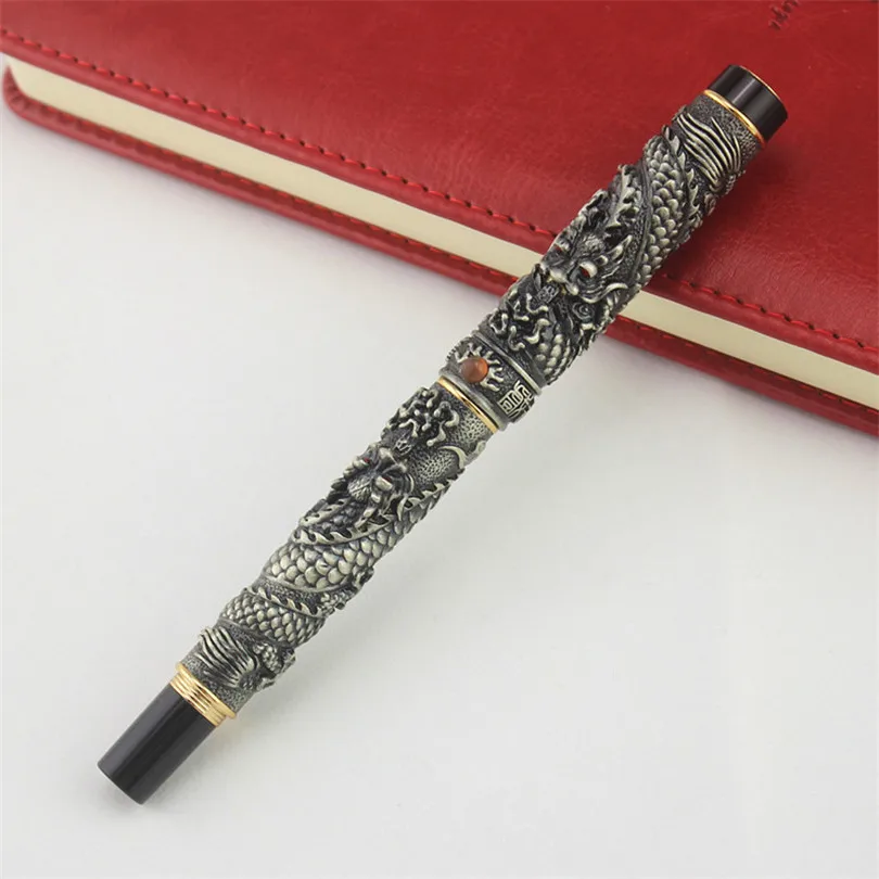 Jinhao серая винтажная Роскошная Ручка-роллер, маленький двойной играющий дракон, жемчуг, Металлическая резьба, тиснение, тяжелая коллекция ру...
Jinhao серая винтажная Роскошная Ручка-роллер, маленький двойной играющий дракон, жемчуг, Металлическая резьба, тиснение, тяжелая коллекция ру...