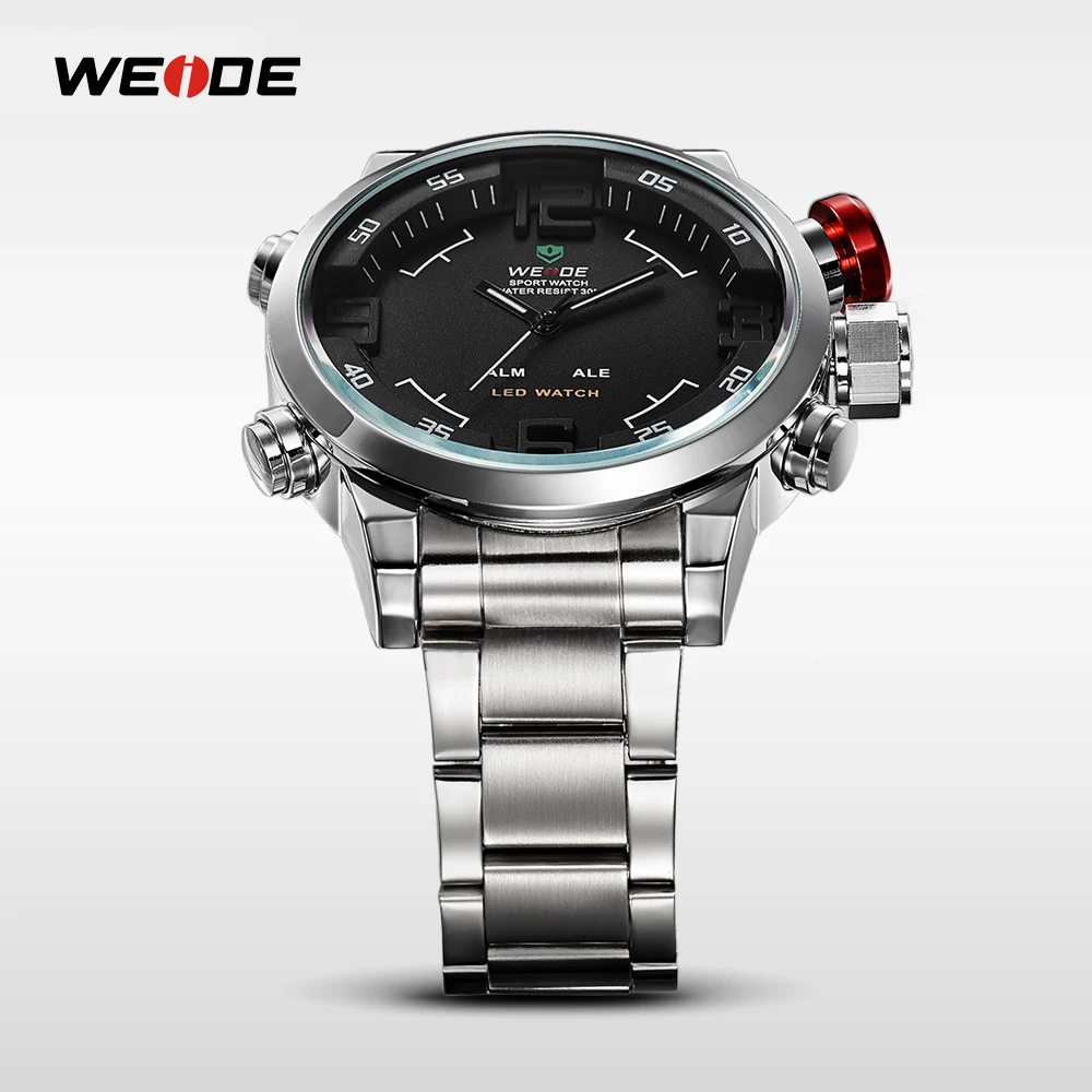 Часы наручные WEIDE мужские кварцевые модные спортивные цифровые со стальным
