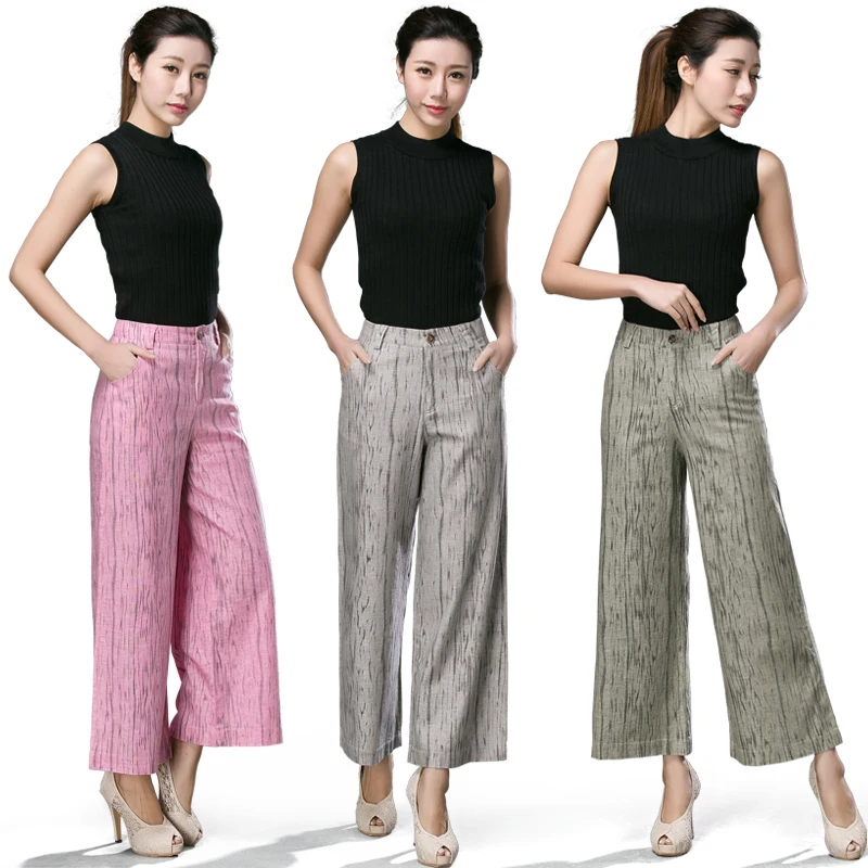 Summer Women Print Flower Pattern Wide Leg Loose Linen Dress Pants Female Casual Skirt Trousers Capris Culottes
Summer Women Print Flower Pattern Wide Leg Loose Linen Dress Pants Female Casual Skirt Trousers Capris Culottes